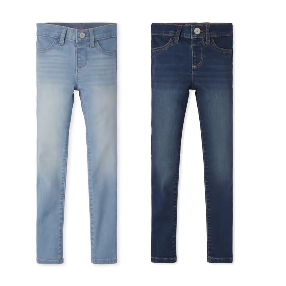 2 Pack- The Children’s Place Girls Stretch Knit Denim Jeggings Size: 5